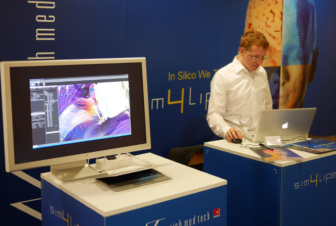Wolfgang Wiedemair demonstrates an example of a typical workflow in Sim4Life.